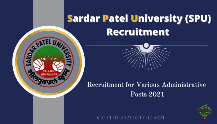Sardar Patel University (SPU) Recruitment