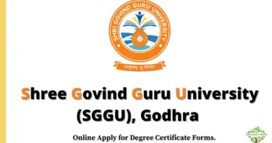 Shree Govind Guru University (SGGU) Degree Certificate Forms.