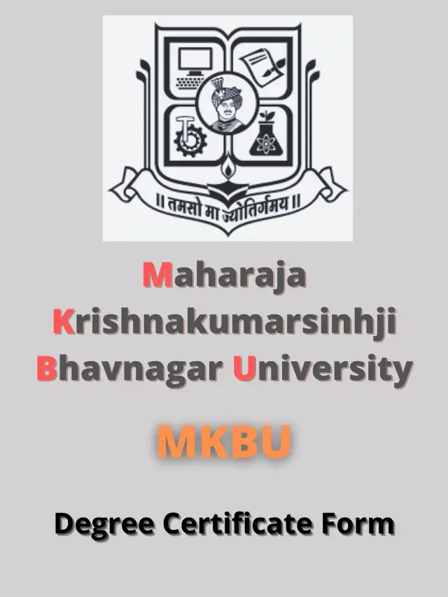 M.K.Bhavnagar University (MKBU) Online Apply Degree Certificate Form