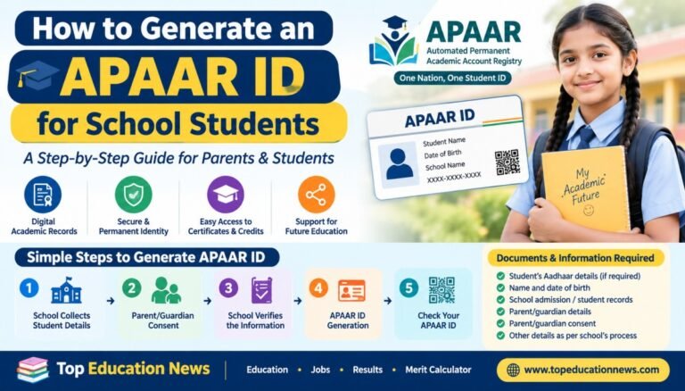 Generate an APAAR ID for School Students